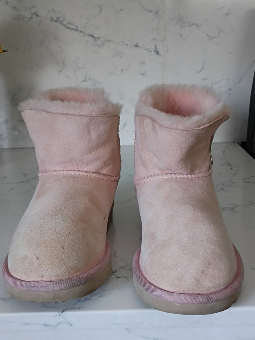 UGG Women's Pink Shearling Lined Short Boots